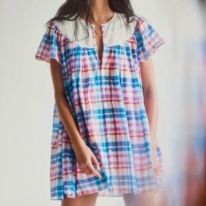 LoveShackFancy Carmo Plaid Mini Dress